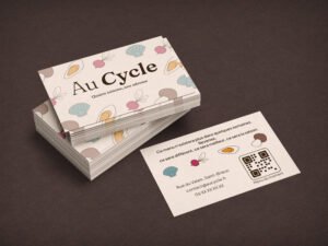 Cartes de visite Au Cycle, identité visuelle restaurant bistronomique